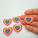 Aplique Coração Arco Iris Emborrachado Silicone - Imagem 2