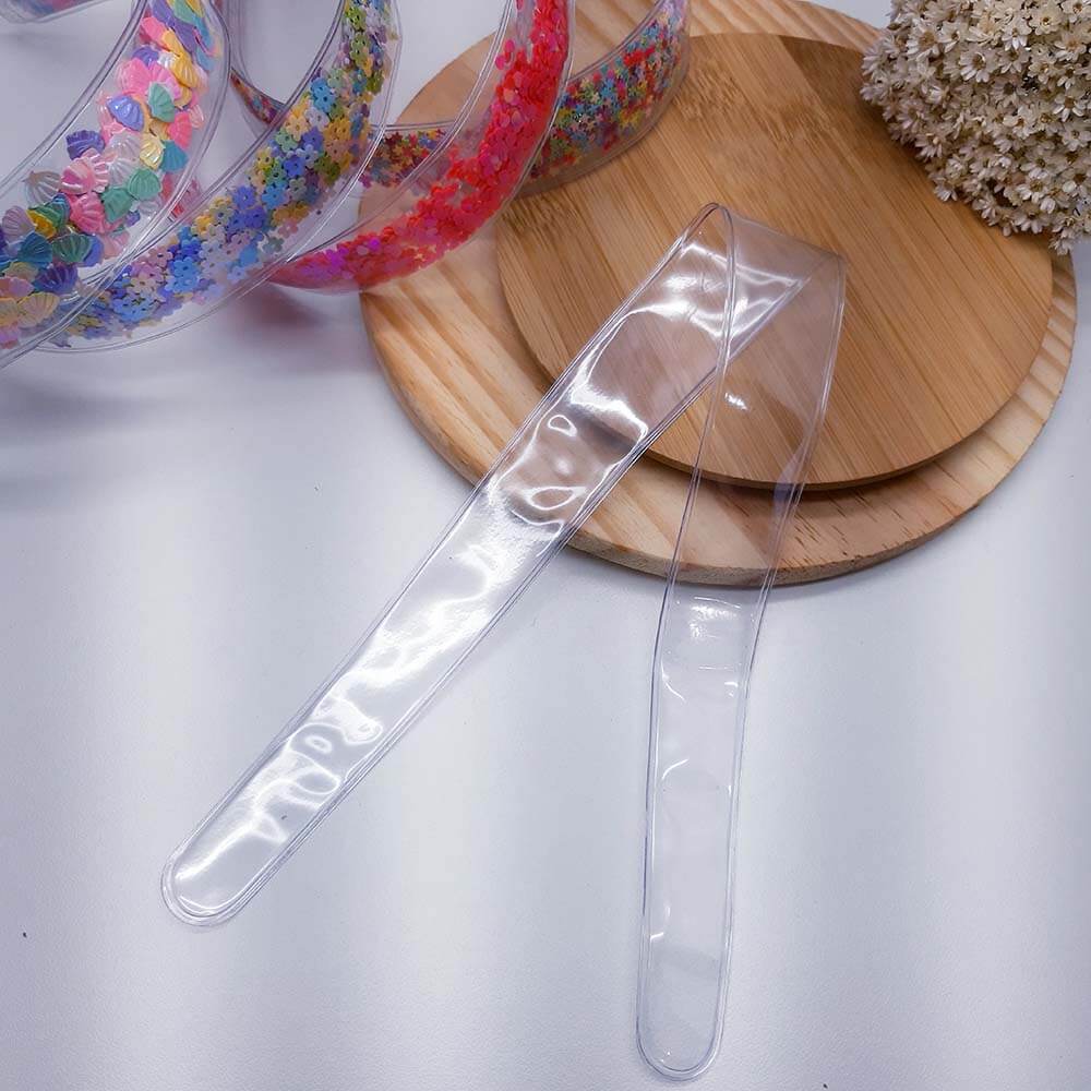 Plastico-para-tiara.jpg Plástico Selado para confecção tiara transparente Piscina-2Unid - Imagem 1