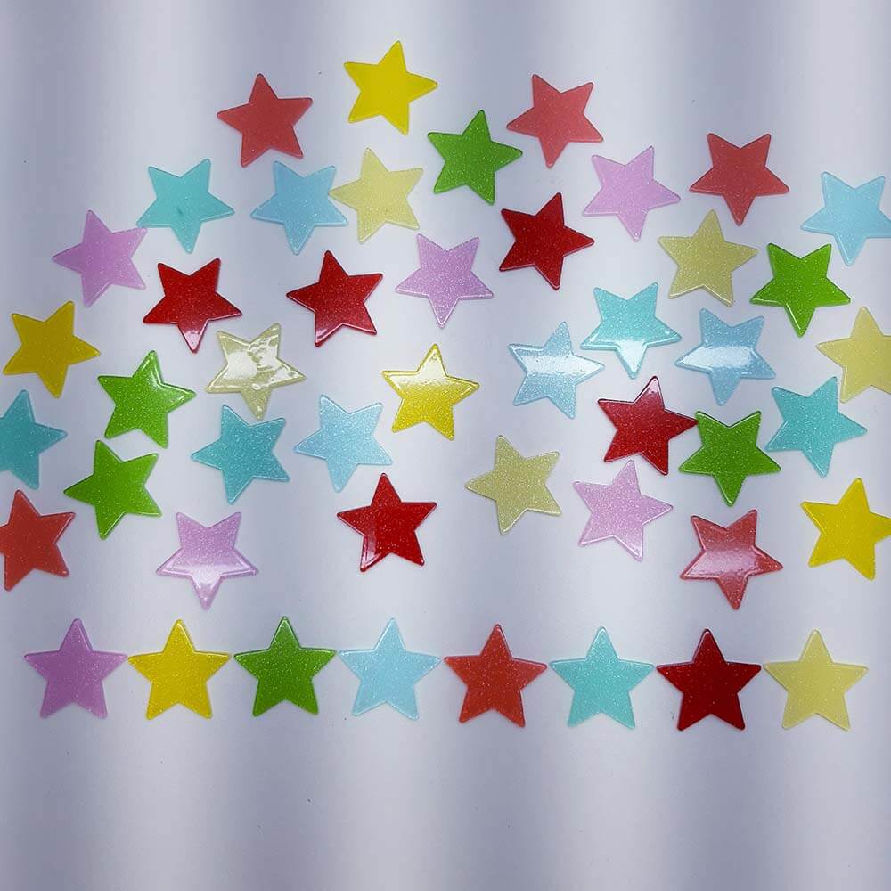aplique-estrela-acrilico-glitter.jpg Aplique para Laços Estrela Acrílico Glitter-Unid - Imagem 1