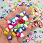Miçanga Fimo Emborrachado Coração 25 unid.