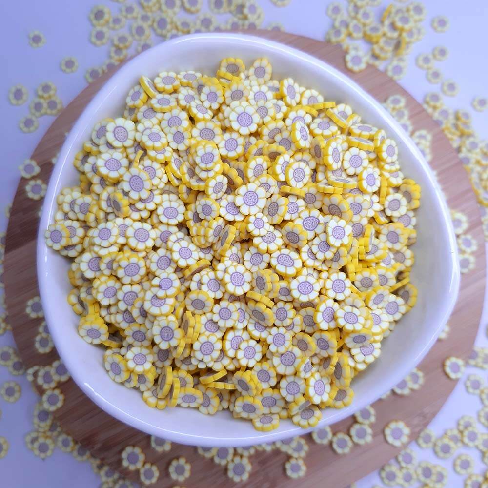 fimo-paete-girassol.jpg Aplique Fimo Confete Girassol 15gr - Imagem 1