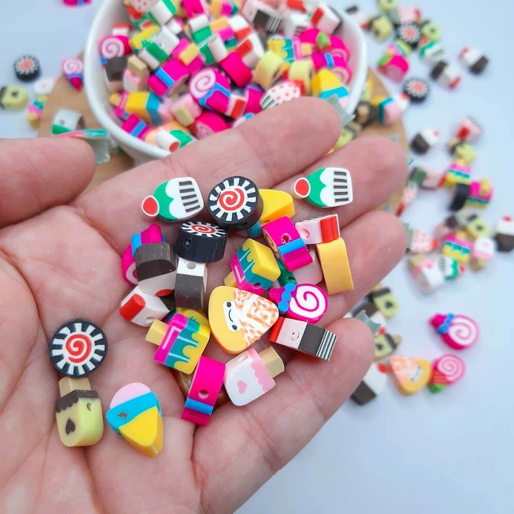 fimo-variados.jpg Miçanga Entremeio Fimo Docinhos 25 unid. - Imagem 1