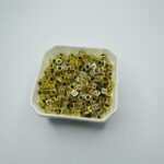 Miçanga Letras Alfabeto Dadinho Dourada 6x6mm- 50 gramas - Imagem 2
