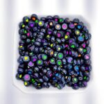 Miçanga Entremeio  Coração Preto/Colorido 4x7mm -50G - Imagem 2