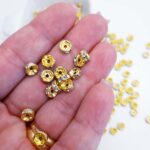 Rondela de Strass Entremeio Dourada 6mm - Imagem 2