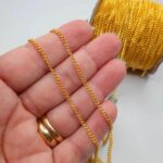 Correntinha p/ fazer bijuteria 0.6mm Dourada/prata- 2mt - Imagem 3