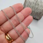 Correntinha p/ fazer bijuteria 0.6mm Dourada/prata- 2mt - Imagem 4