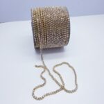 Strass Corrente SS18 Dourado com cristal 1mt - Imagem 2