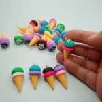 3 Pingente para Pulseira  Sorvetinho Colorido Artesanato