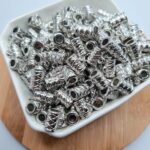 Miçanga Entremeio Caneca Trabalhado prata ABS 10mm - Imagem 2