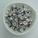 Entremeio Rondele de Strass Bijuteria Colorido 10mm - Imagem 2