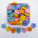 10 Entremeio Smile Diversos formato Madeira colorido 1.8cm - Imagem 2