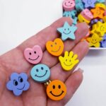 10 Entremeio Smile Diversos formato Madeira colorido 1.8cm