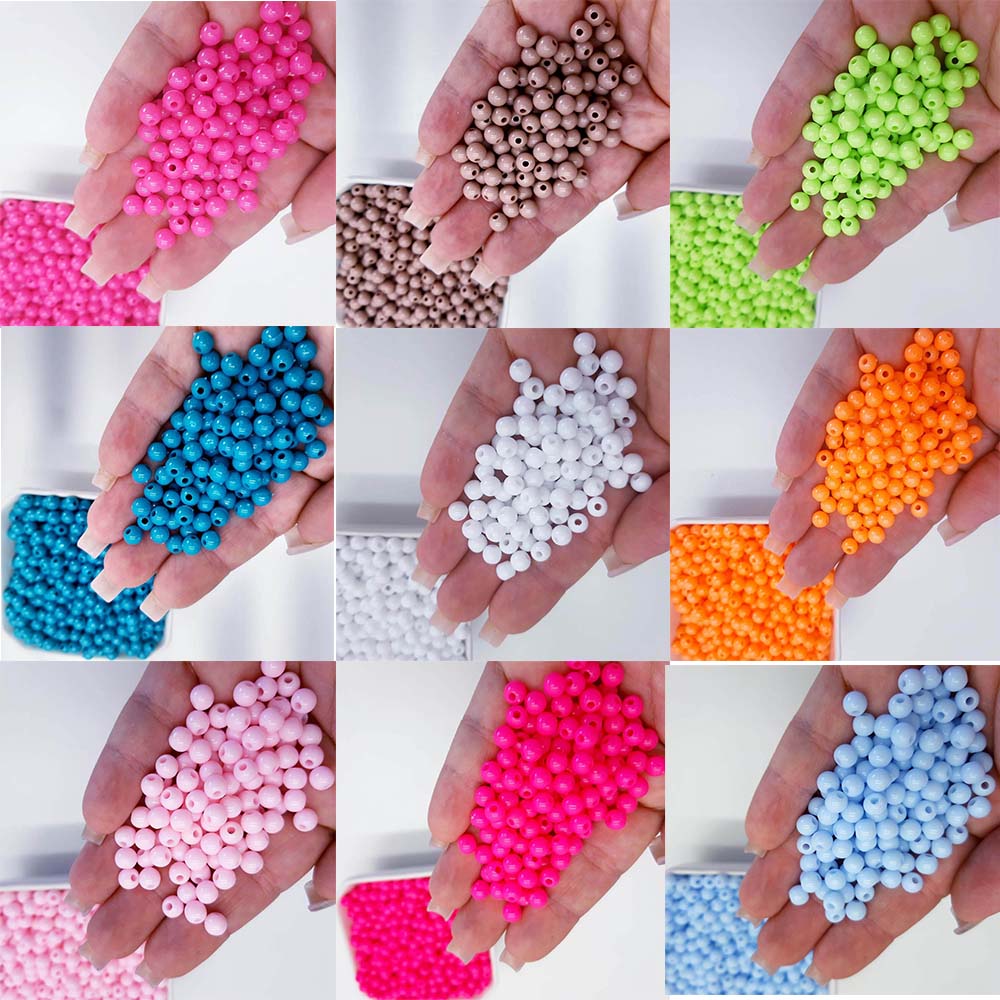 CONTAS DE PLASTICO 222 Miçanga Bola Conta De Plastica 6mm- 25gramas - Imagem 1