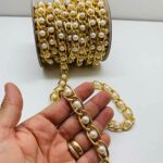 Corrente de alumínio com pérola 8mm - 1mt - Imagem 3