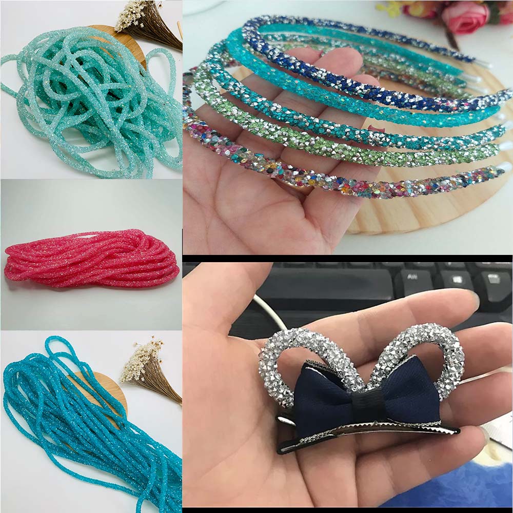 abertura tubo strass para tiara lacos Tubo de Strass Brilhante