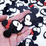 Aplique para Laços Minnie e Mickey c/glitter 5,90cm- 1 par