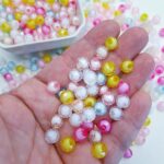 Pérola sextavada 8mm - 50 unidade - Imagem 4