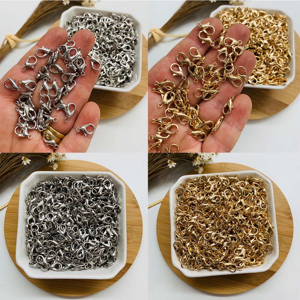 Fecho Lagosta metal nº2 Dourado/Prata 12x7mm