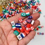 Entremeio Emborrachado Fimo Bandeiras 7x10mm - Imagem 2