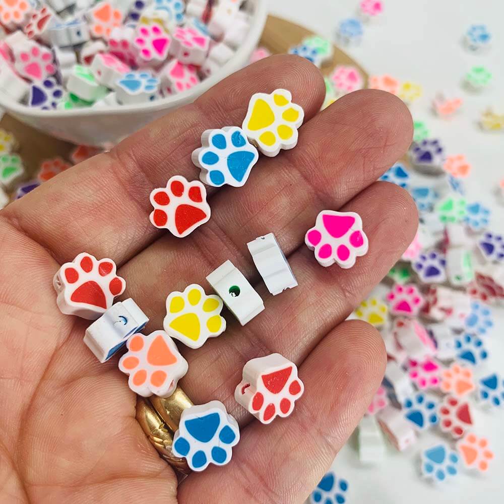 fimo pegada passante Miçanga Emborrachado Entremeio Fimo Patinha 10mm - Imagem 1