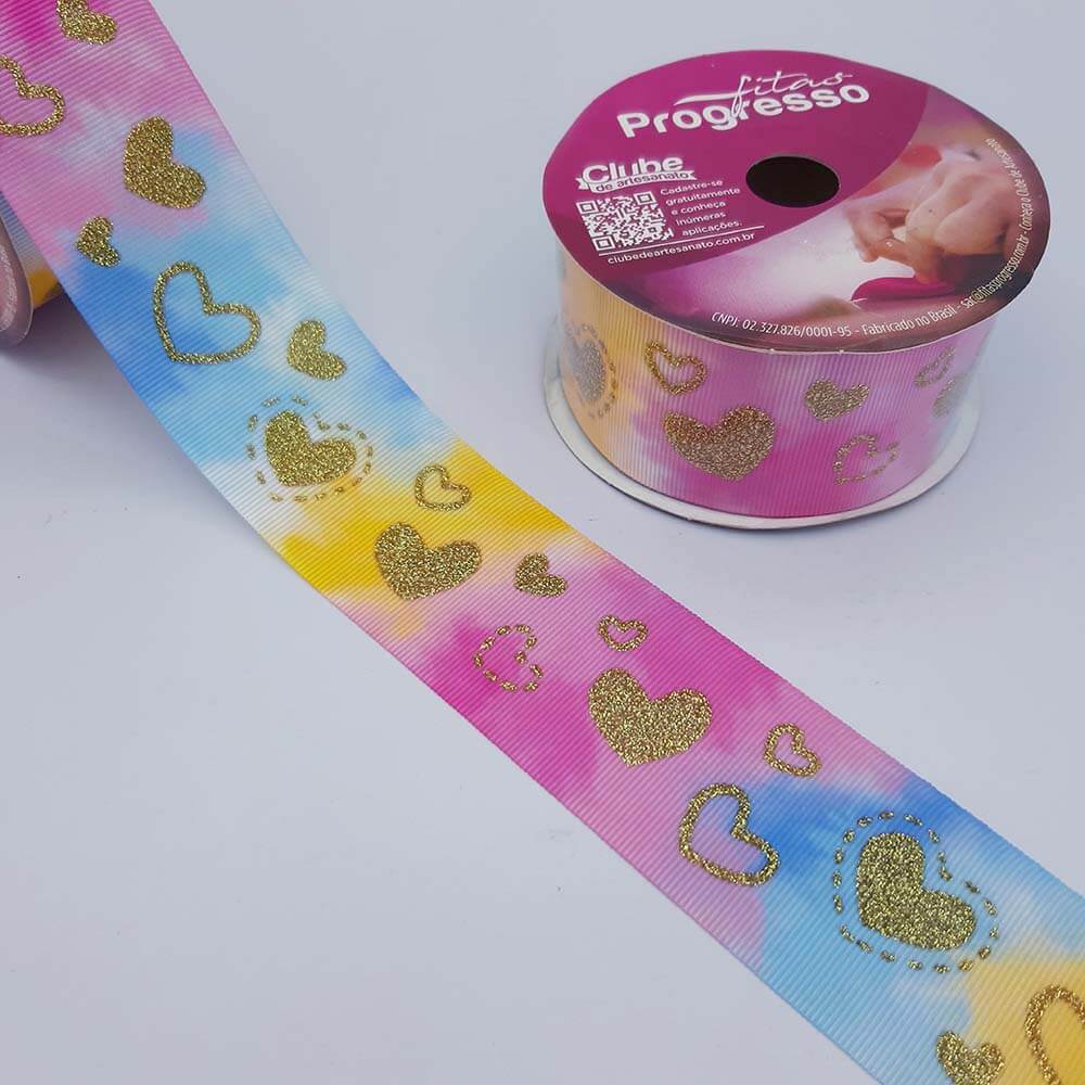 fita progresso tay day coracao glitter Fita Progresso Tie Dye Coração Glitter