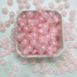 Miçanga Entremeio Flor fosca passante 13mm Rosa - Imagem 2