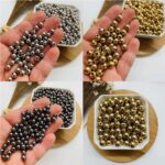 Pérola Abs 10mm Prata/Grafitte/Dourado- 50unidade