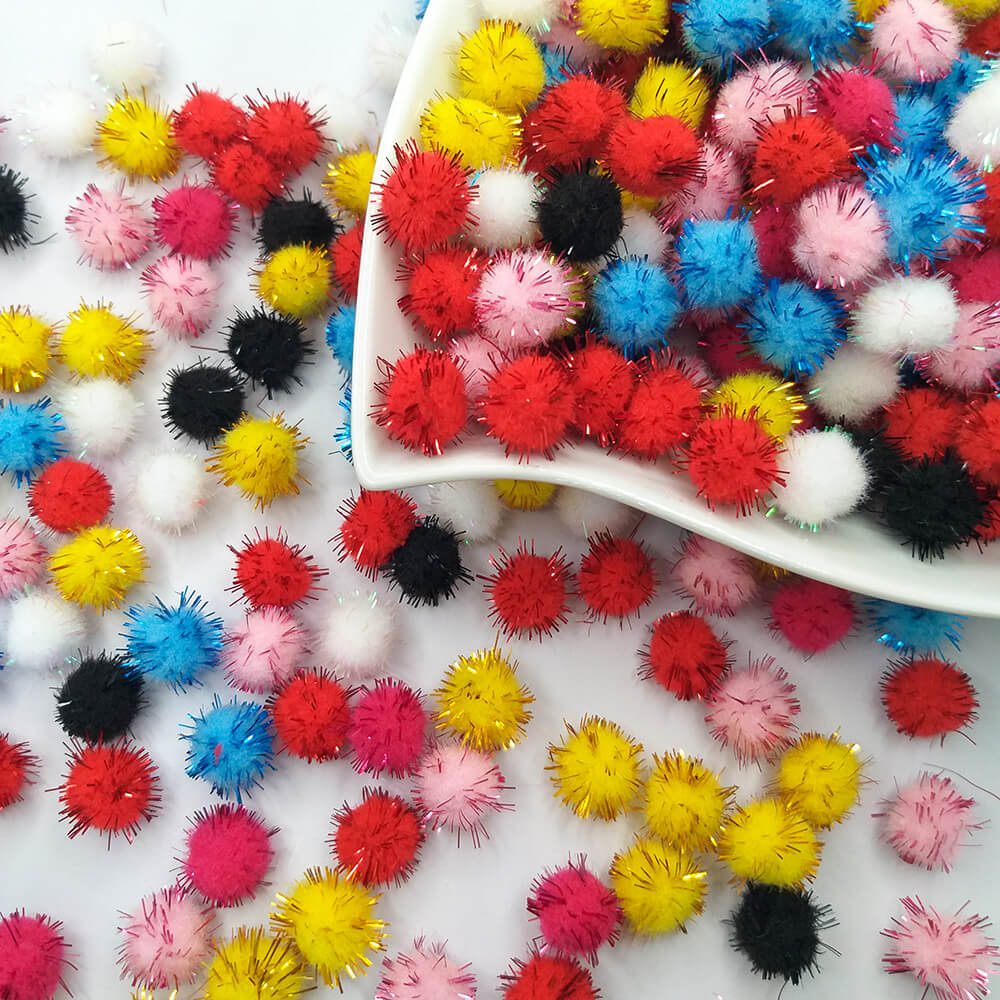 pompom festao colorido Pompom Festa Colorido Brilhante 1,5cm- 100 unidade - Imagem 1