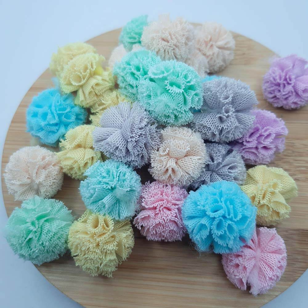 pompom tule 20mm Pompom Tule De Malha