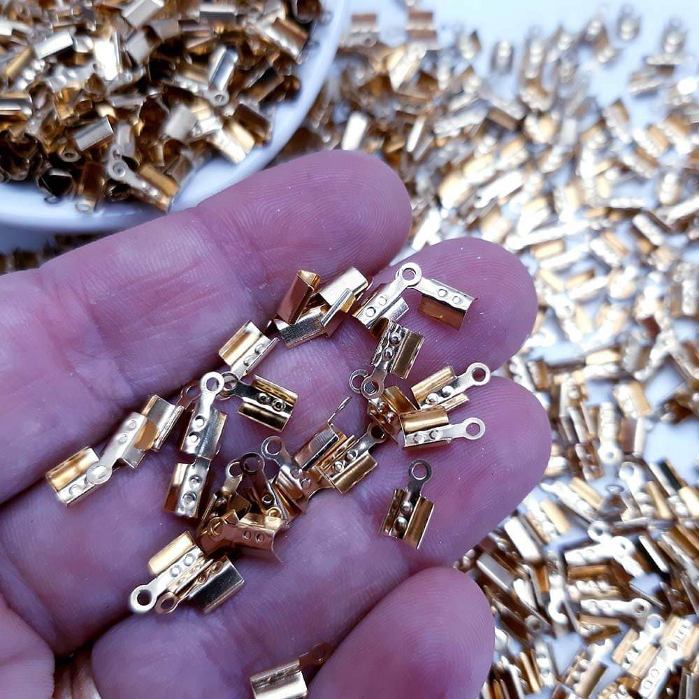 terminal para bijuteria 8x52 Terminal para Bijuterias dourado 8x5mm - Imagem 1