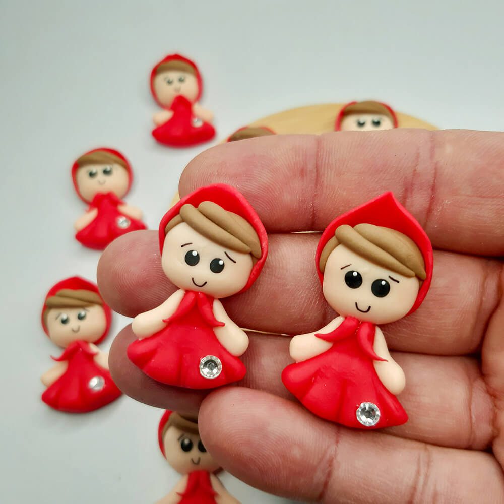 01 chapeuzinho vermelho Personagem Chapeuzinho Vermelho Biscuit -Unid - Imagem 1