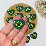Aplique Coração Bandeira Copa do mundo -3unidade - Imagem 2