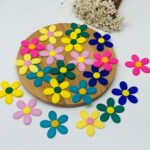 Aplique Emborrachado Flor Pespontada -3unidade