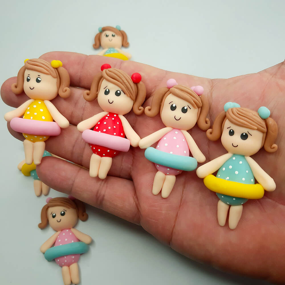 boneca boia Aplique biscuit Meninas Praia -Unid