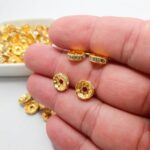 Entremeio Rondela de Strass dourada 10mm - Imagem 2