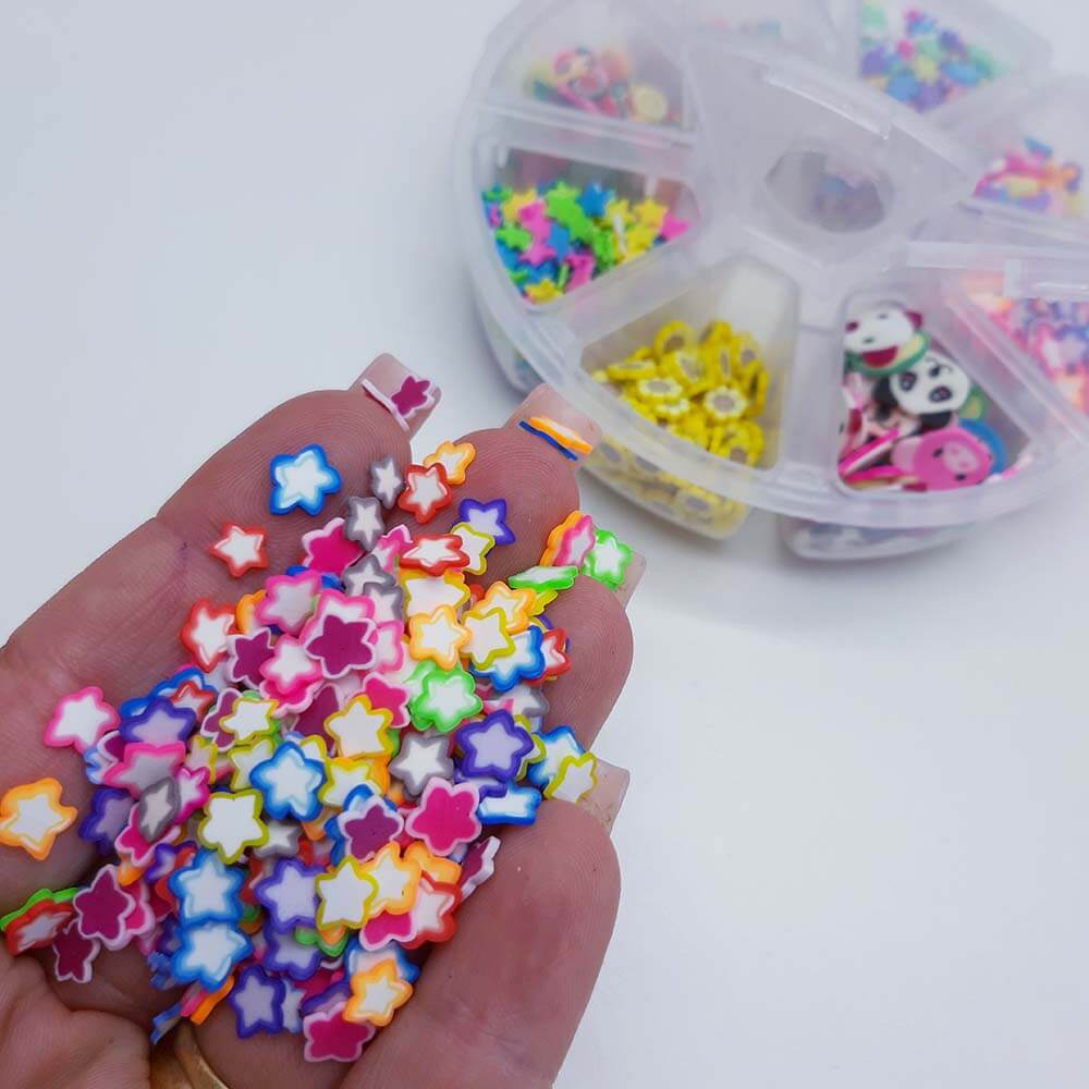 kit mini fimo colagem1 Kit Mini Aplique Fimo Fatiado Aprox. 5.000unid. - Imagem 1