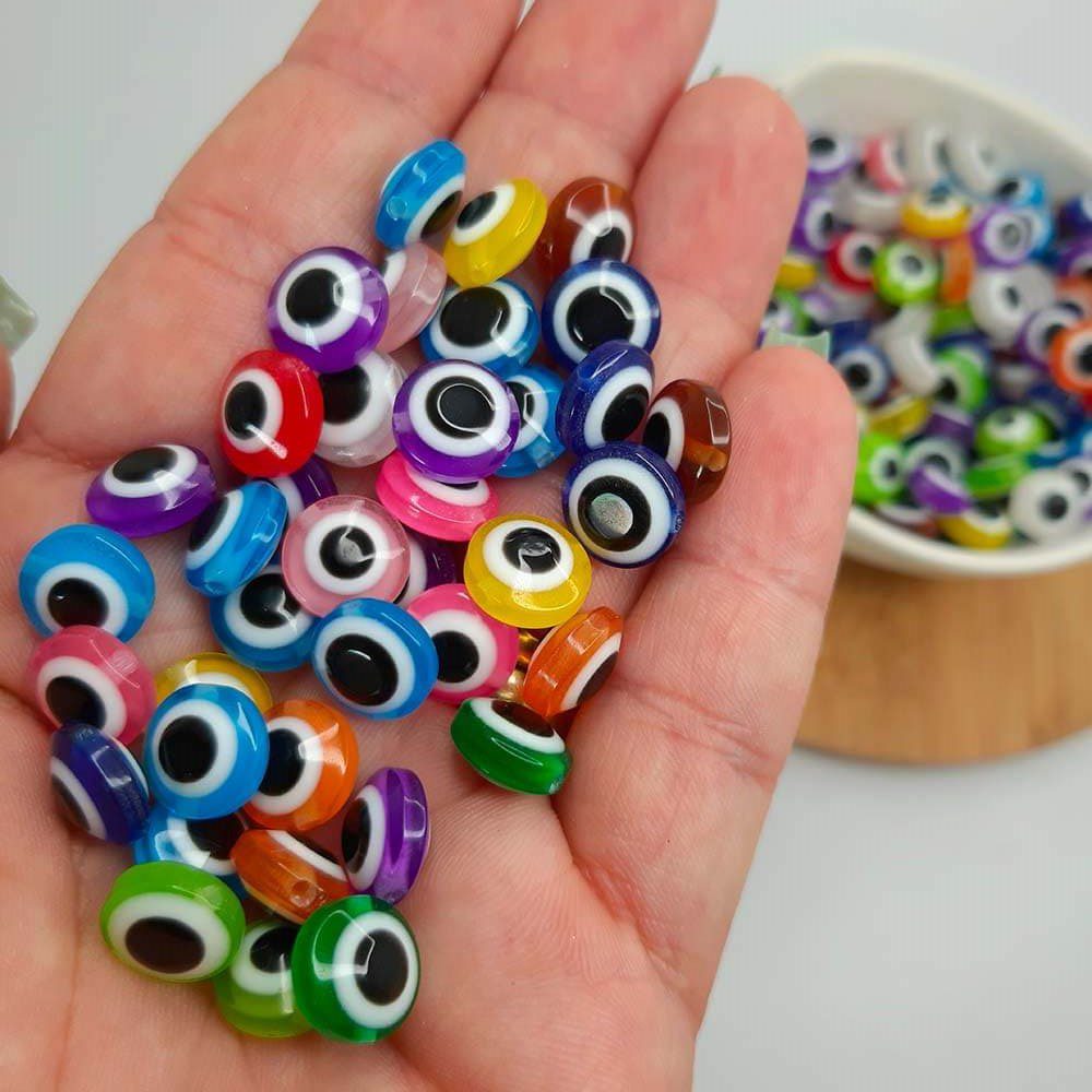 micanga olho grego 10mm Miçanga Olho Grego 10mm Passante para bijuteria - Imagem 1