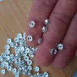 Entremeio Rondele de Strass Bijuteria Prata 8mm - Imagem 2