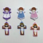 Aplique  para Terço Religioso Crucifixo Anjo- Par - Imagem 3