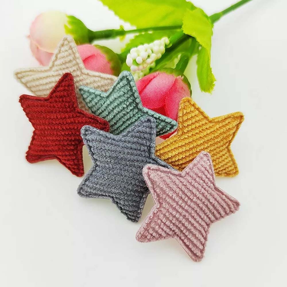 aplique estrela tecido riscado3 Aplique Estrela Tecido Riscado Acolchoado- 3 unidade