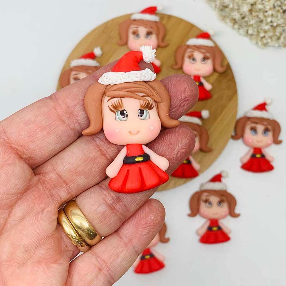 aplique natal mamae noel2 Aplique Biscuit Mamãe Noel Natal -Unid