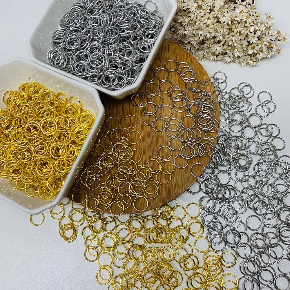 argolinha 10mm prata:dourado Argolinha Elo para Bijuterias Latão 10mm -100Pç