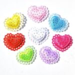 Aplique Coração Duplo renda Acolchoado Glitter- 5unid - Imagem 3
