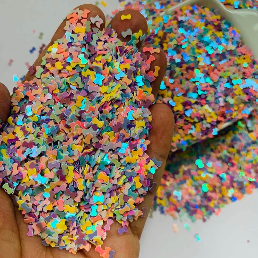 MINI PAETE CONFETE LACINHO COLORIDO2 Mini Aplique Lacinho Paetê Confete 4mm