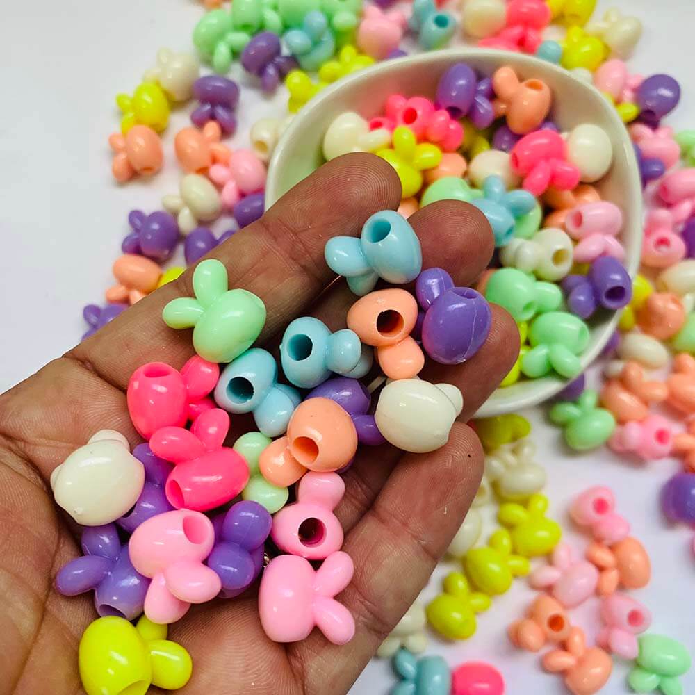 Miçanga coelho da pascoa colorida2 Miçanga coelhinho da páscoa colorido 25grama