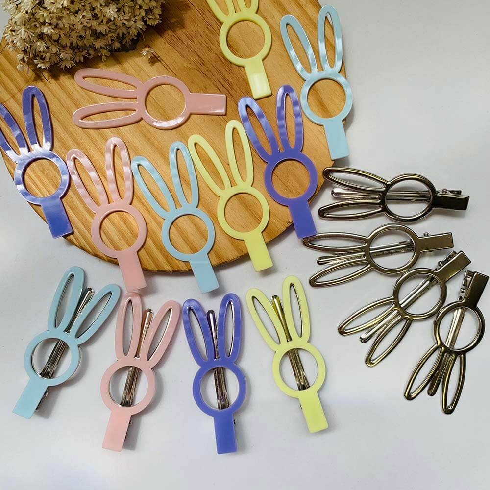 kit tag placa hair clips coelho mais bico Kit Tag Placa hair clips+bico de pato Coelho -2unid