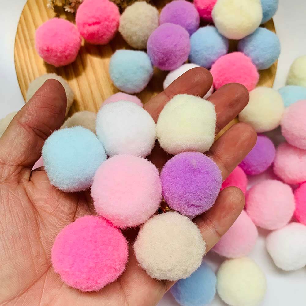 pompom 3cm cor candy22 Pompom 30mm cores Candy (3cm)- 50 unidade