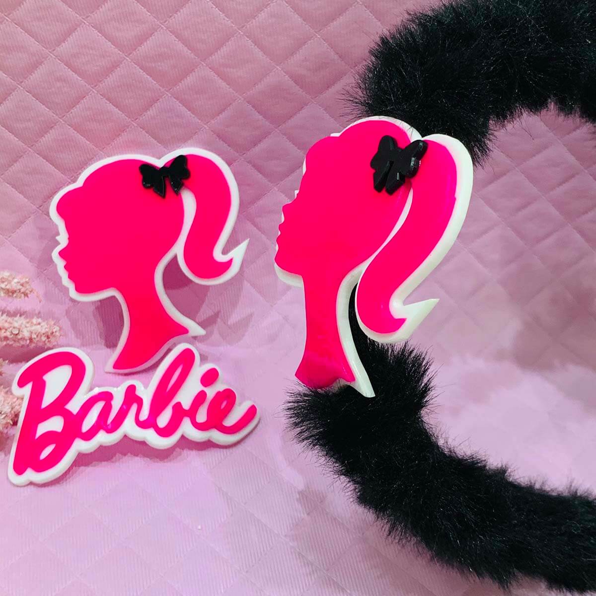 kit aplique barbie kit Aplique para Tiara Barbie curvado -2unid