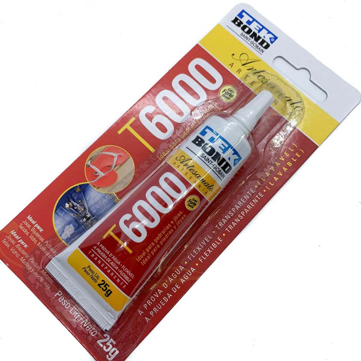 cola t6000 tek bond 25grs Cola T6000 Tek Bond bisnaga 25grs - Imagem 1